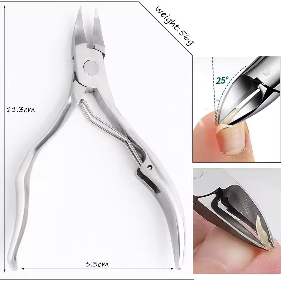 1Pcs Professional Nail Cutter Scissors Eyebrows Eyelash Multi-purpose Curved Blade Manicure Pedicure Fingernail Toenail Clipper