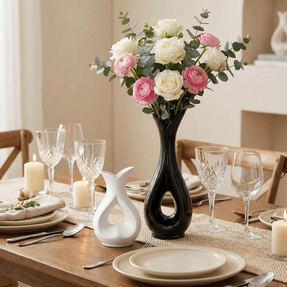 Handmade Decorative Vase Irregular Shape Table Vase Simple Flower Arrangement Ornament Office