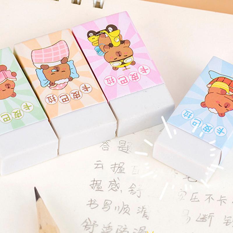 10 шт. художественные принадлежности прочный ластик для студентов обучающие инструменты креативный простой стильный ластик для рисования мультяшный милый ластик капибара