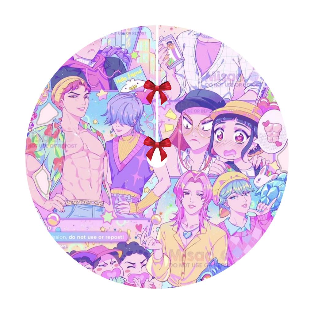 Christmas Tree Skirt Decoration For Home Xmas Tree Decorations Skirt Ornament Festive Holiday Party Decorations Indoor Outdoor 90cm