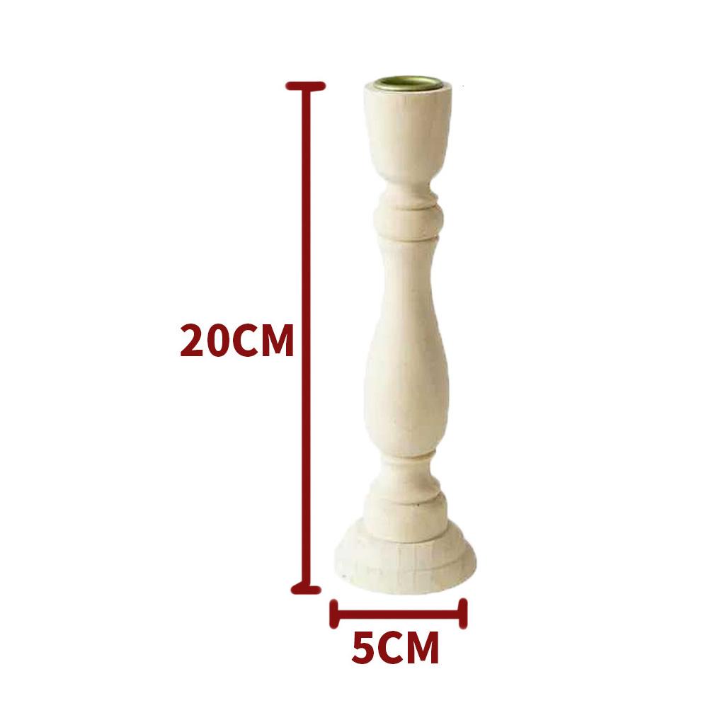 Home Decor Vintage Retro Wood Candle Holder Wedding Decoration Candlestick Holder Wooden Pillar