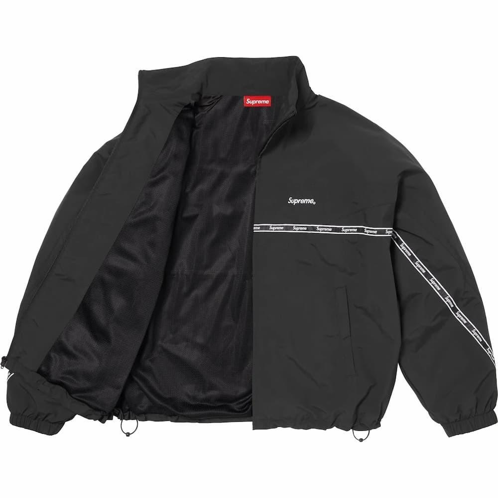 Supreme Logo Taping Track Jacket Black