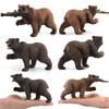 Authentic Forest Animal Figurines Black Bear And Brown Bear Realistic Toy Set