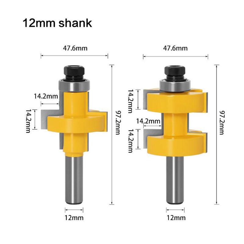 2 шт., набор фрез с большим шпунтом и пазом, набор фрез 8 мм/12 мм/12,7 мм, хвостовик 42 мм, инструмент для резки древесины