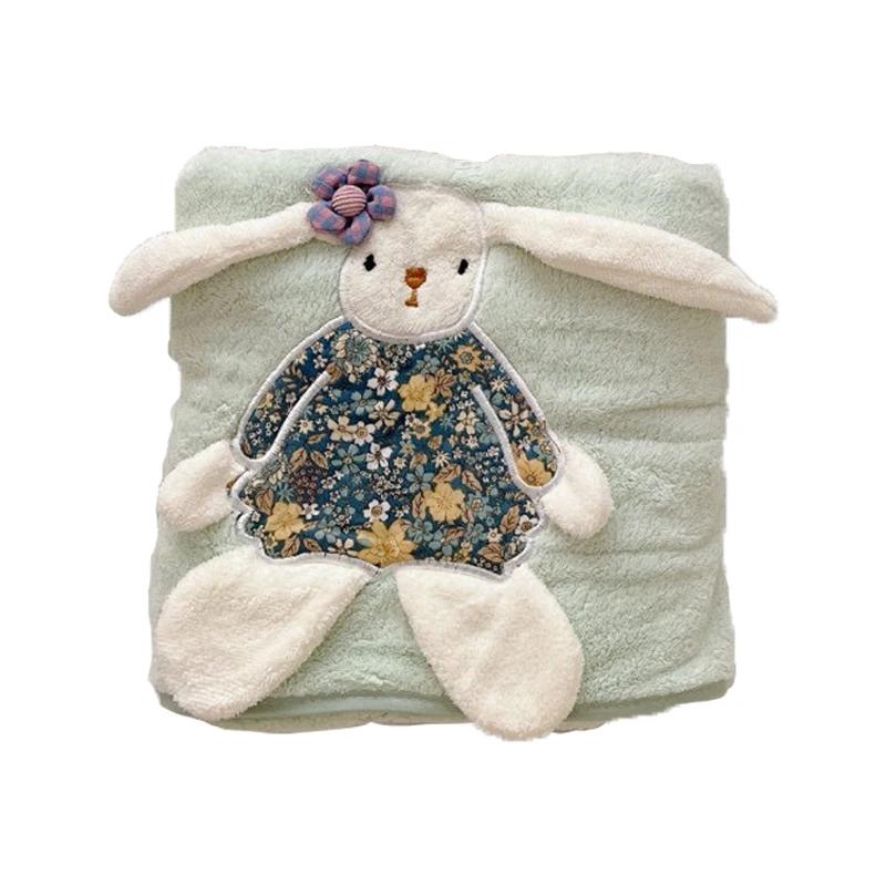 70*140 см мультяшный длинноухий кролик детское банное полотенце плюшевый бархат супер мягкий и милый детский большой полотенце пеленка