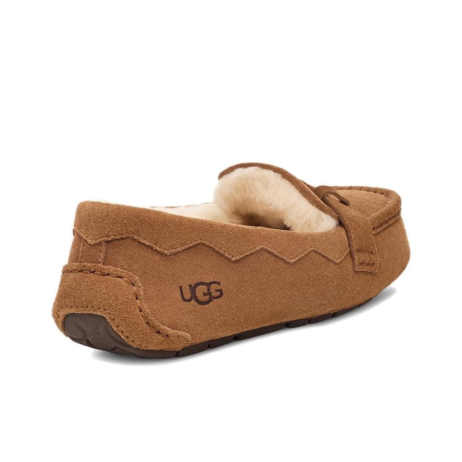 UGG Кожа спилка коровы Удобные Теплые Повседневные лоферы для 通勤 Женские лоферы Коричневый 1166891-CHE