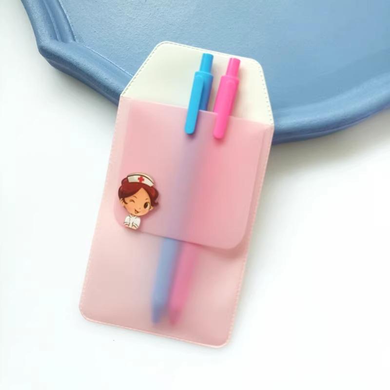 Portable Useful Anti-leaking PVC Nursing Leak-Proof Pen Pouch Pocket Protector Pencil Case Doctors Nurses Supplies