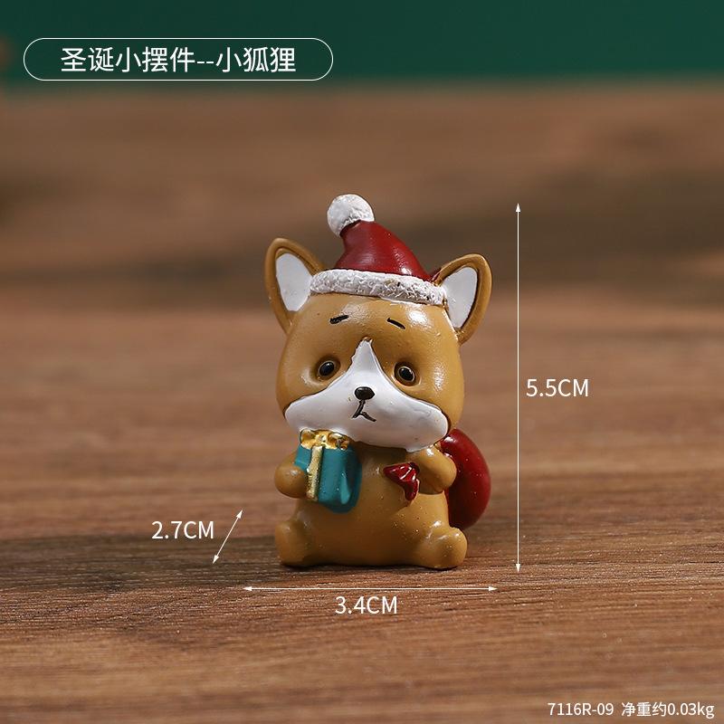 Creative Christmas Gifts Mini Cute Animals Christmas Tree Tabletop Ornaments Santa Claus Decorative Gifts