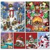 Christmas Socks Tree DIY Diamond Painting 5D Full Drill DIY Cross Stitch Kits Santa Claus Snow Scene Diamond Embroidery Decor
