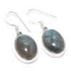 Натуральный камень лабрадорит 925 проба стерлинговое серебро подарок серьга 1,25" Z7F48