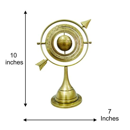 Old World Globe Sculpture Gold Armillary Sphere for Study or Living Room Decor