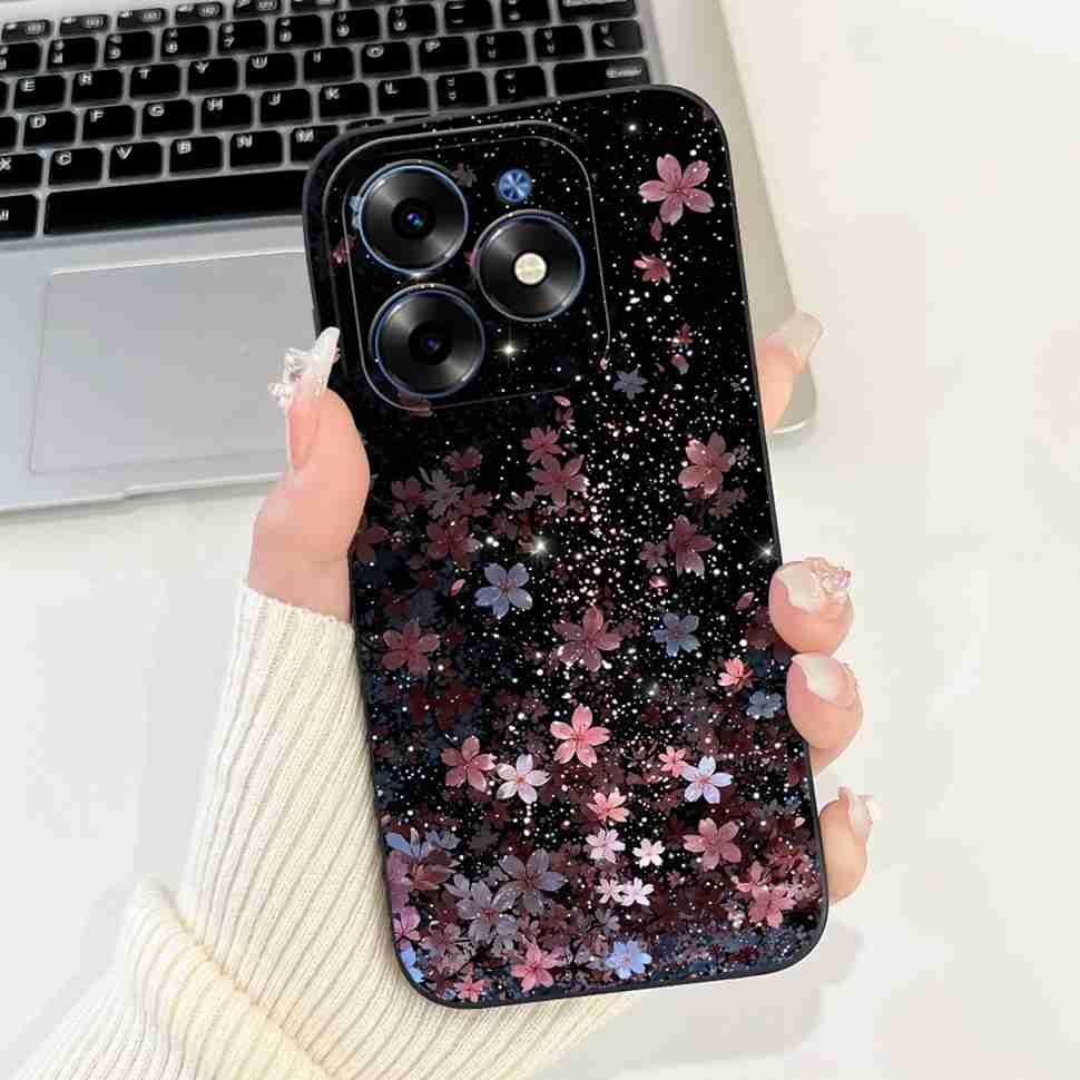 Розовый Кот Для Tecno Spark Go 2024 Чехлы BG6 Мягкий Силиконовый Чехол Для Tecno Spark 20 Spark20 SparkGo 2024 Корпус Чехол Для Телефона