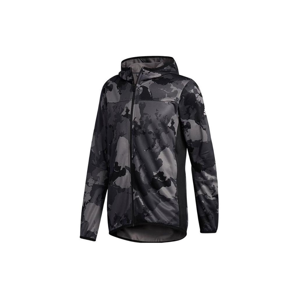 adidas Мужская куртка-худи с камуфляжем, серая, GC8266