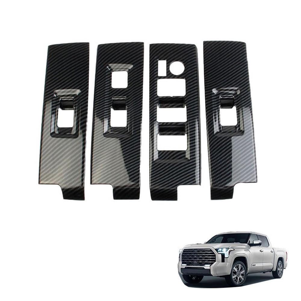 4 шт. Черная накладка на панель переключателя внутреннего стекла автомобиля для Toyota Tundra 2022-2023