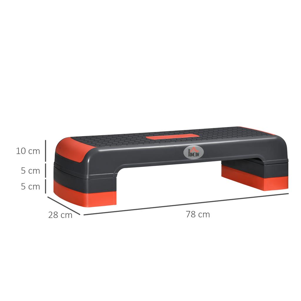 Stepper, Height-Adjustable Aerobic Stepper, Red + Black