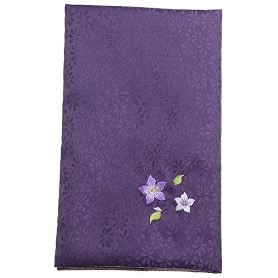 Set of 2 Soft Kinpaku Fukusa (Gold Wrapping Cloths) with Small Floral Embroidery, Made in Japan, Rinzu Kinpaku Fukusa Set for Condolences and