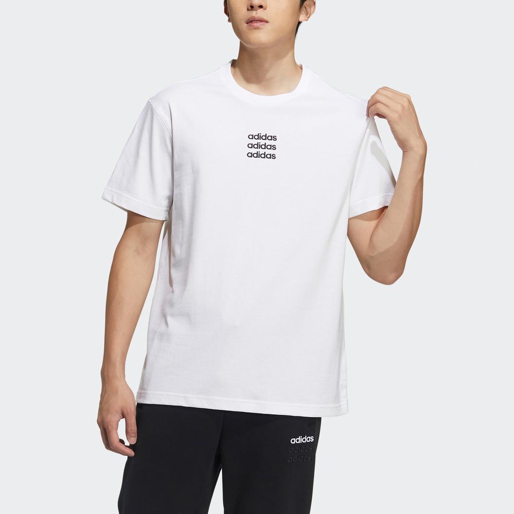 Adidas Neo T Shirts Men's White Crew Neck Moderate Straight Fit GP4889