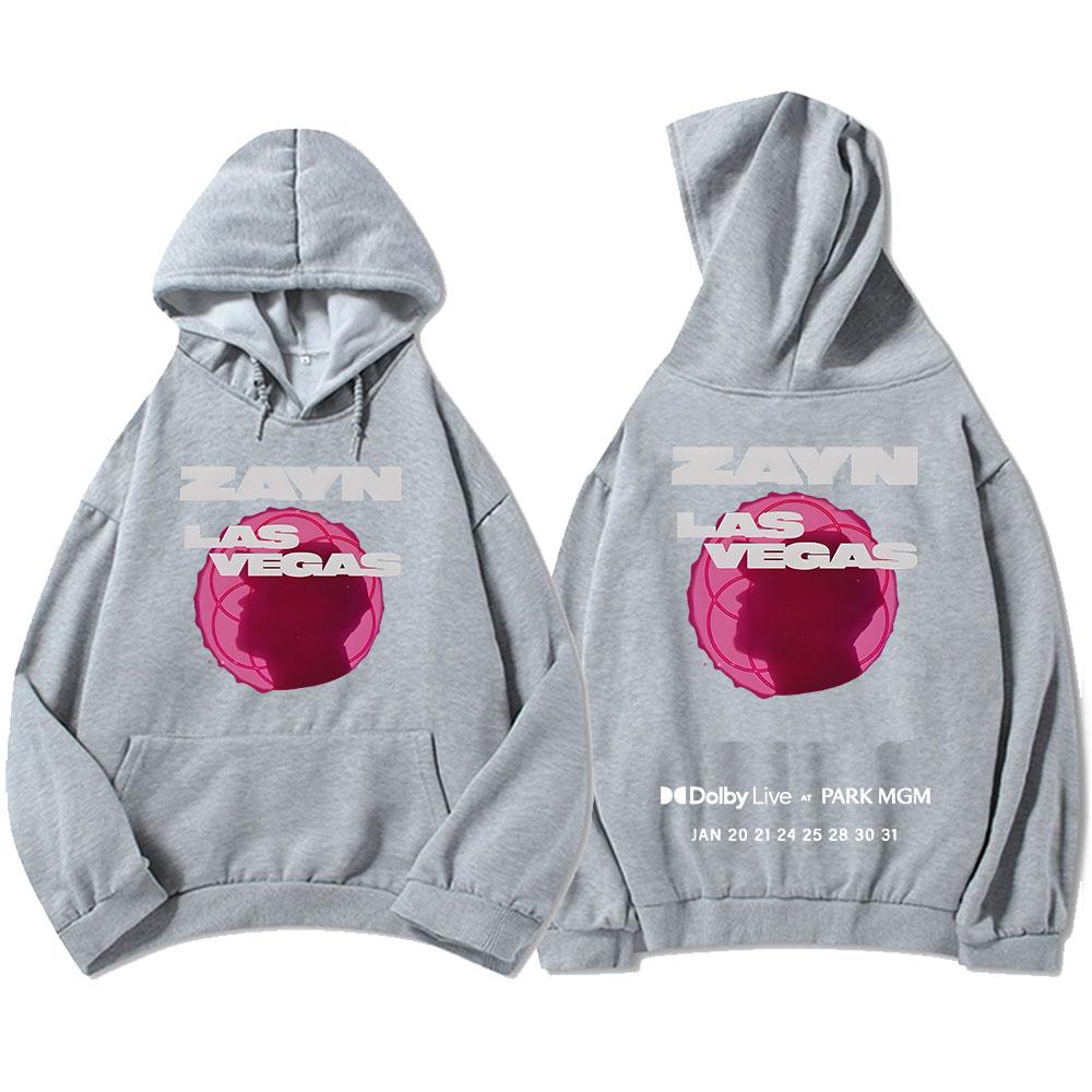 ZAYN's 2026 Las Vegas Hoodies Long Sleeve Fleece Winter Hooded Sweatshirts Loose Casual Men Women Pullover Unisex Streetwear Top