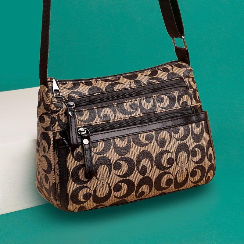 New Large Capacity Multi-layer Women's Crossbody Bag, Single Shoulder Fashion Trend Printed Bag Zero Wallet