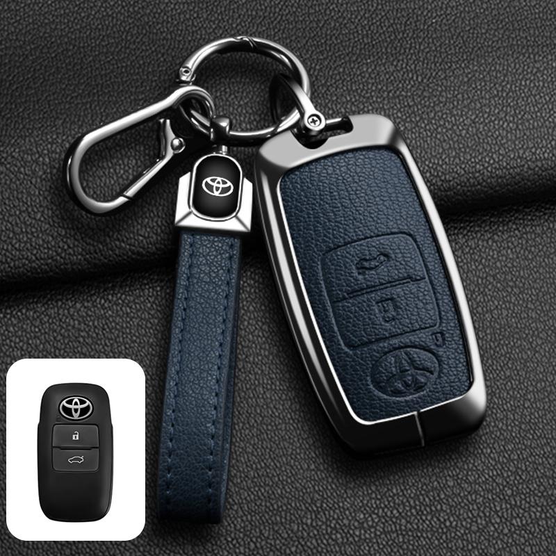 LATE7 Zinc Alloy Goatskin Car Remote Key Case Cover Shell for Toyota Yaris Ativ Raize Veloz Avanza Rush Auto Keychain Accessories