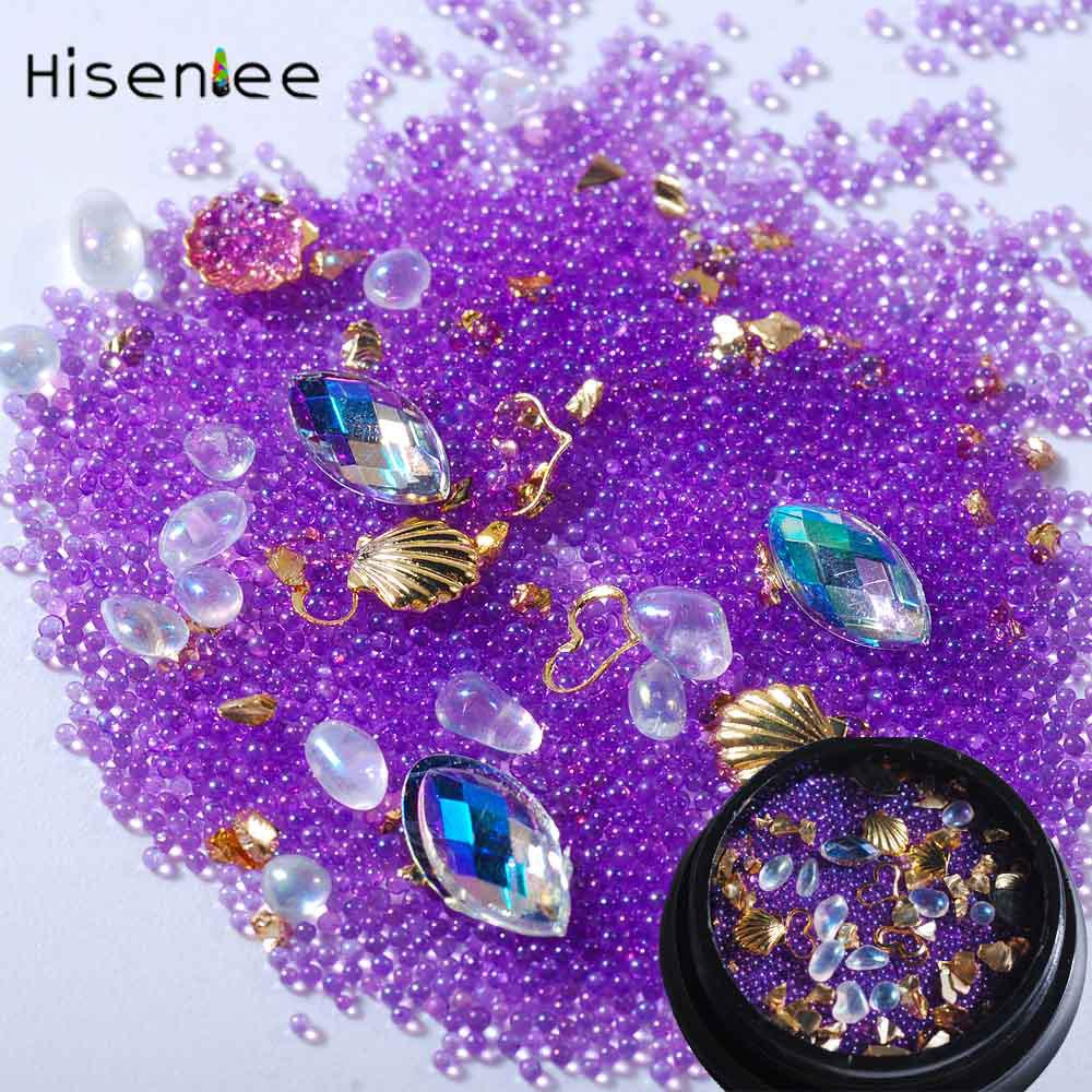 2 коробки смешанного размера DIY Art 3D Стразы Золотые металлические кристаллы для ногтей Micor бусины