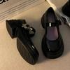 With Skirt Temperament Single Shoes Women's 2025 New Small Leather Shoes Spring and Summer British Style Light Mouth Thick Heel Thick Sole Mary Jane