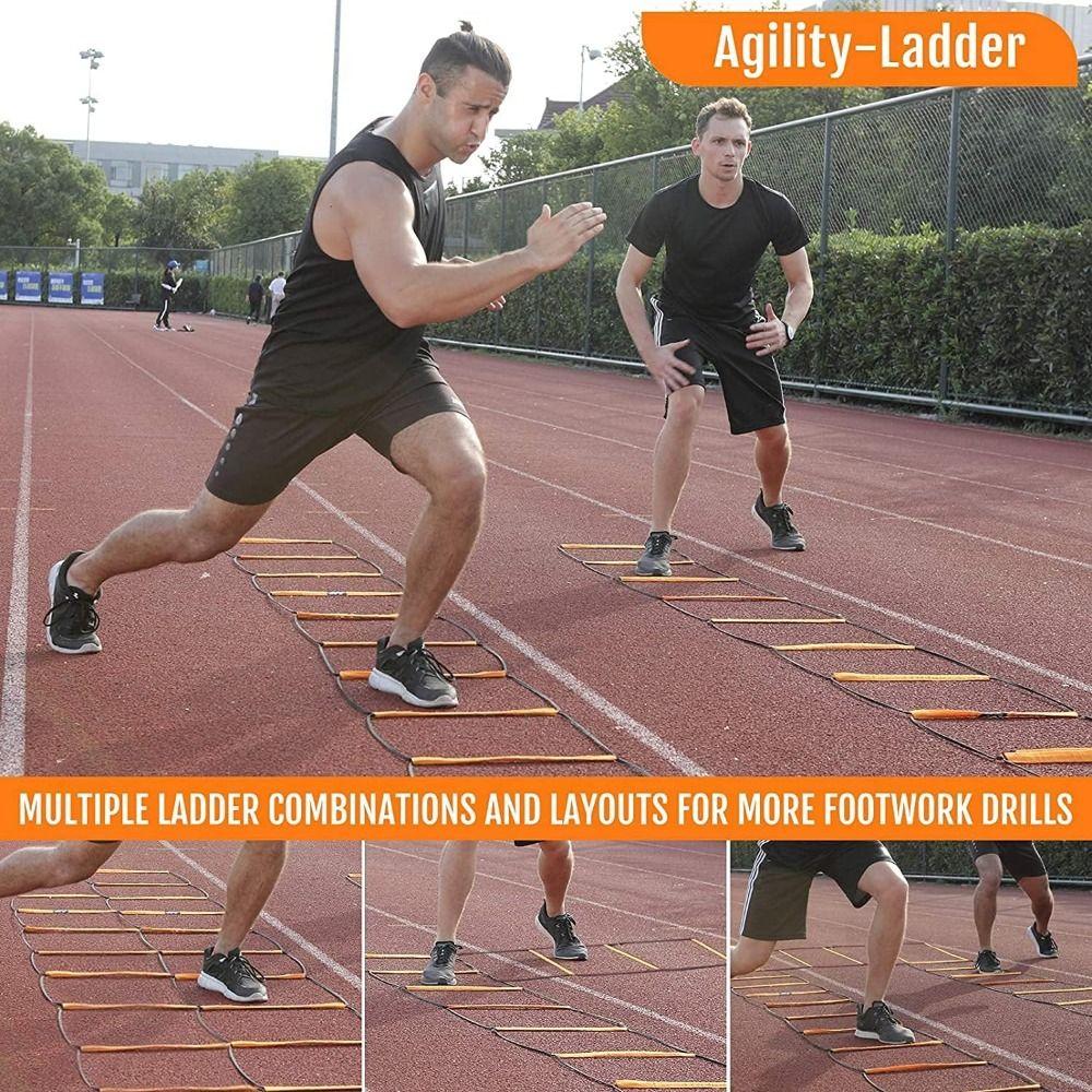 Orange Agile Ladder Carbon Steel Footwork Training Jump Ladder Football Equipment