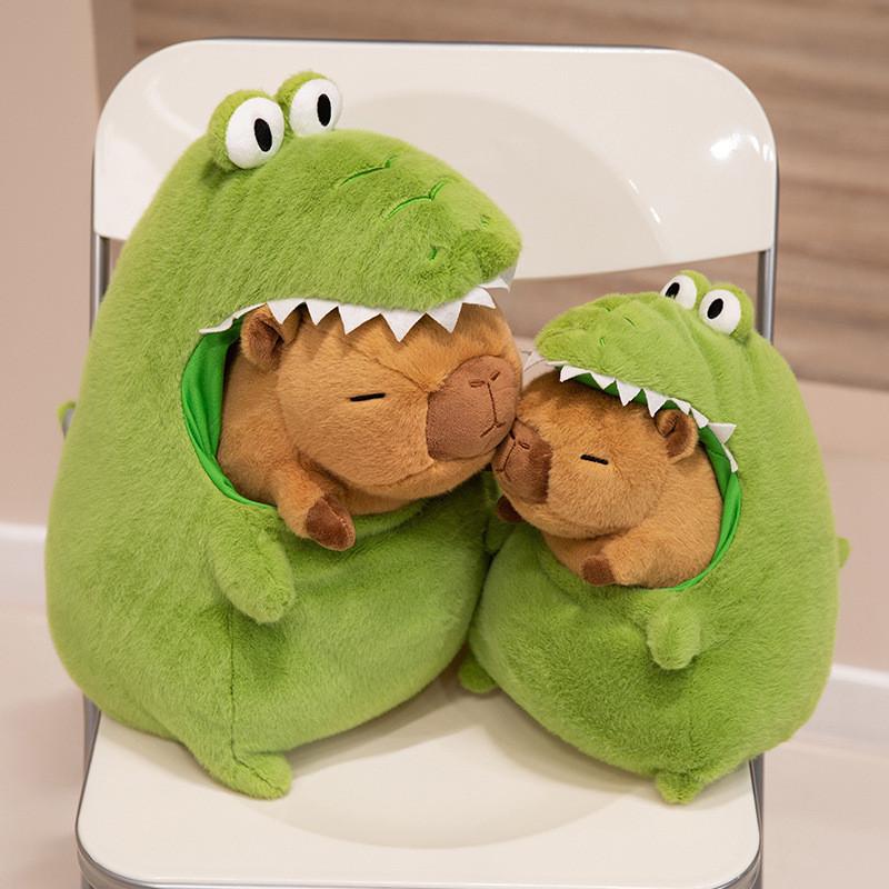 Turn Cartoon Crocodile Capybara Plush Toy Cute Girl Child Detachable Gift Doll