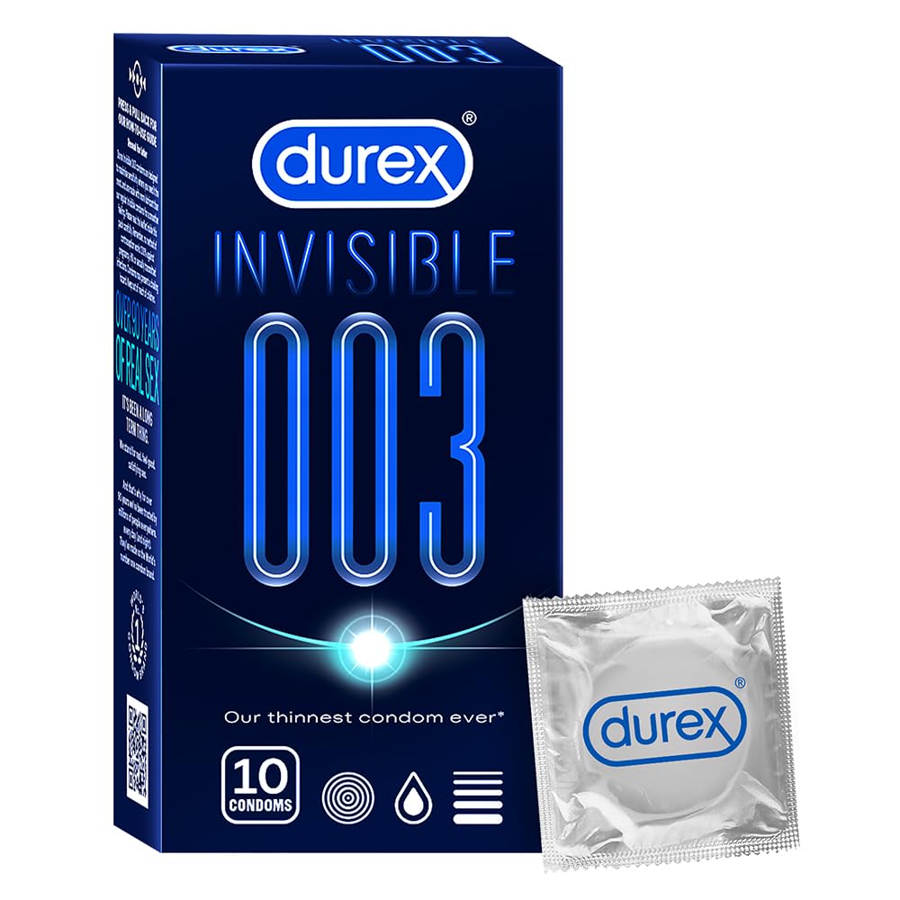 Durex Презервативы Invisible 003 10 шт. | Микротонкие презервативы для максимальных ощущений