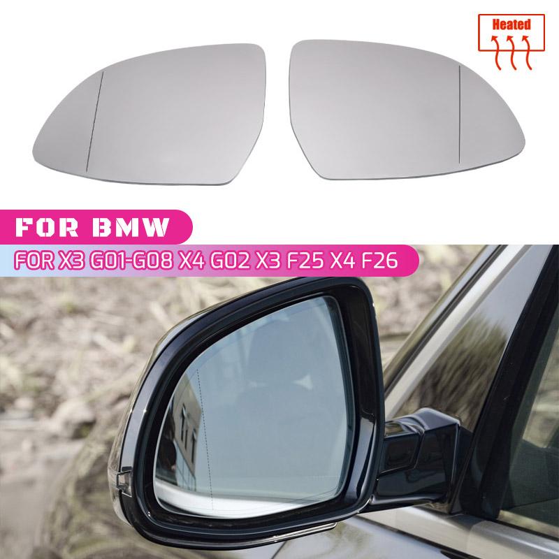 Side Mirror For BMW X3 G01 X4 F26 G02 X5 F15 G05 X6 F16 G06 2015-2019 Heated Glass Lens Wing Rear Mirror Glass Replacement