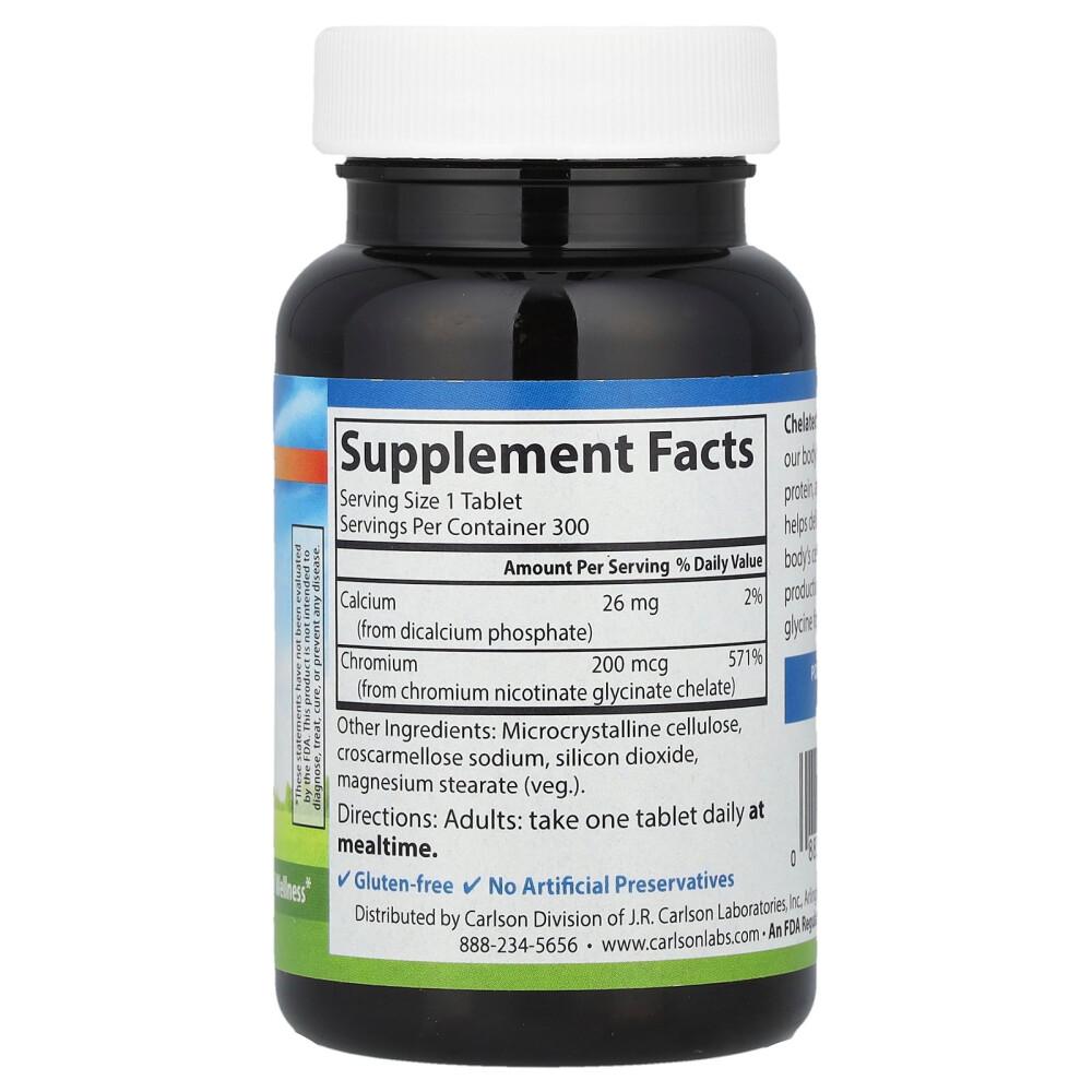 Carlson Labs Chelated Chromium 200 mcg 300 Tablets