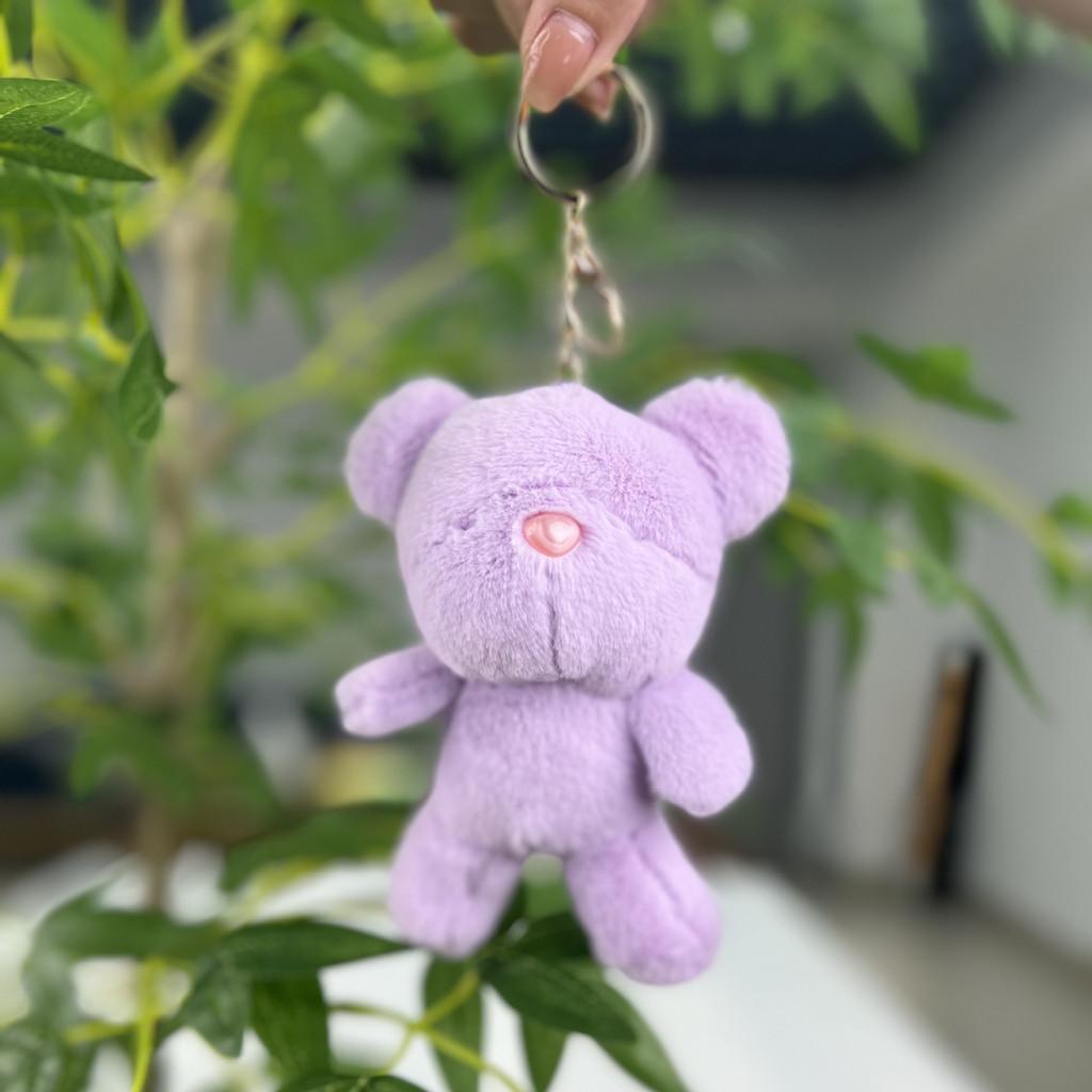 Adorable Plush Toy Cute Cartoon Bear Keychain With Soft Short Plush Fabric