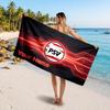 PSV Eindhoven FC Custom Beach Towel, Personalized Name Text Print, Football Logo Soft Quick‑Dry Towel Holiday Gift