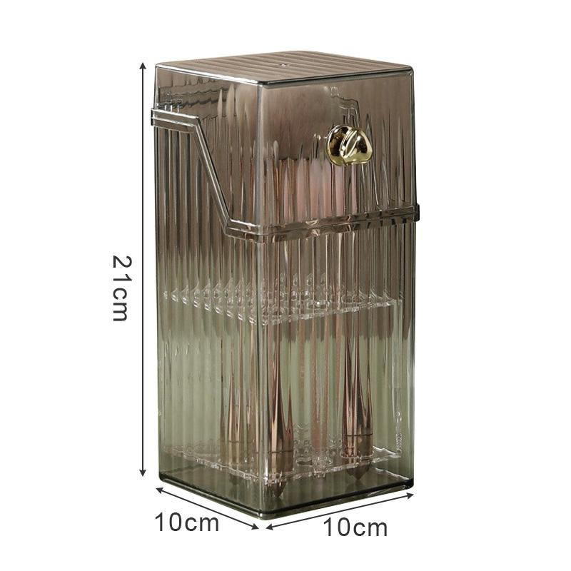 Desktop Makeup Brush Holder Dustproof Waterproof Makeup Brush Storage Box Plastic Clear Eyebrow Pencil Cosmetics Organizer