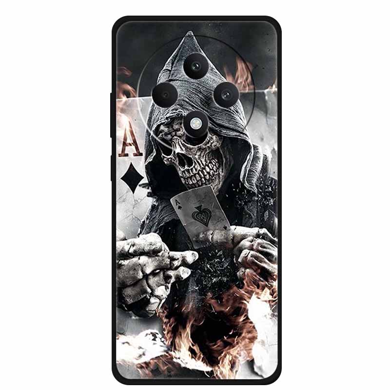 Phone Case For OPPO Reno12 F 4G/5G Cover Black Silicone TPU Soft Painted Tiger Coque For OPPO Reno 12F 4G/5G Global Bumper Shell
