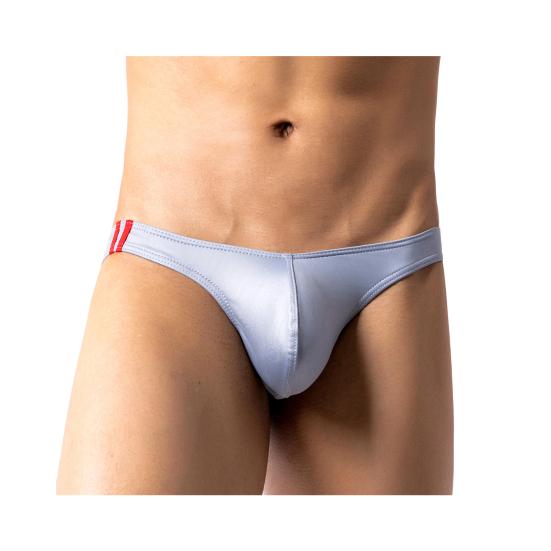 Men Briefs Low-rise Imitation Leather Design Thongs Solid Color Comfortable Fit Tight Cut Sexy Panties