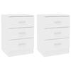 VidaXL Bedside Tables 2 Pcs White 38x35x56 Cm Engineered Wood 800451