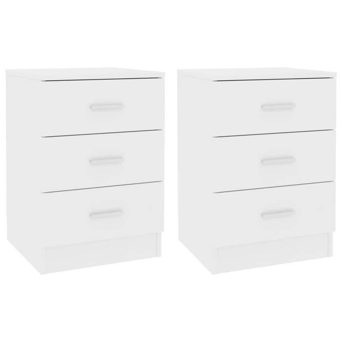 VidaXL Bedside Tables 2 Pcs White 38x35x56 Cm Engineered Wood 800451