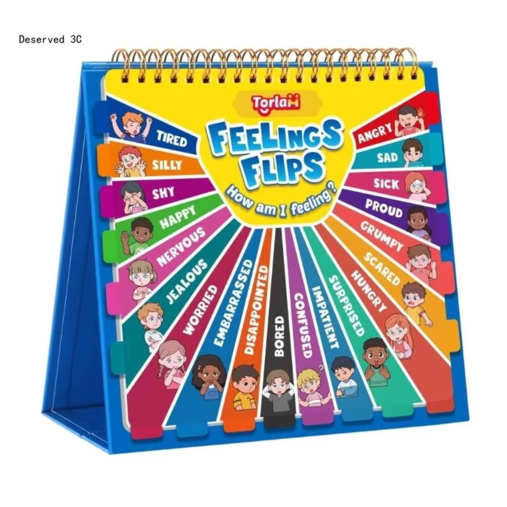 Early Educational Feelings And Emotions Book Interactive Montessori Social Emotional Book Creative Funny Reading Flip Book