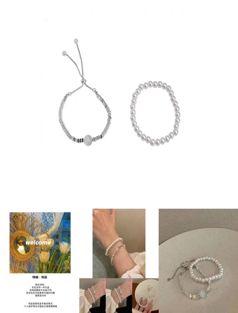 Изысканный многослойный браслет из неправильного серебристого жемчуга Шикарная модная бижутерия