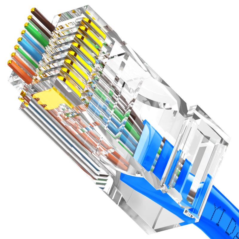 Металлический экранированный проходной коннектор RJ45 для кабелей Cat 5, 6, 7