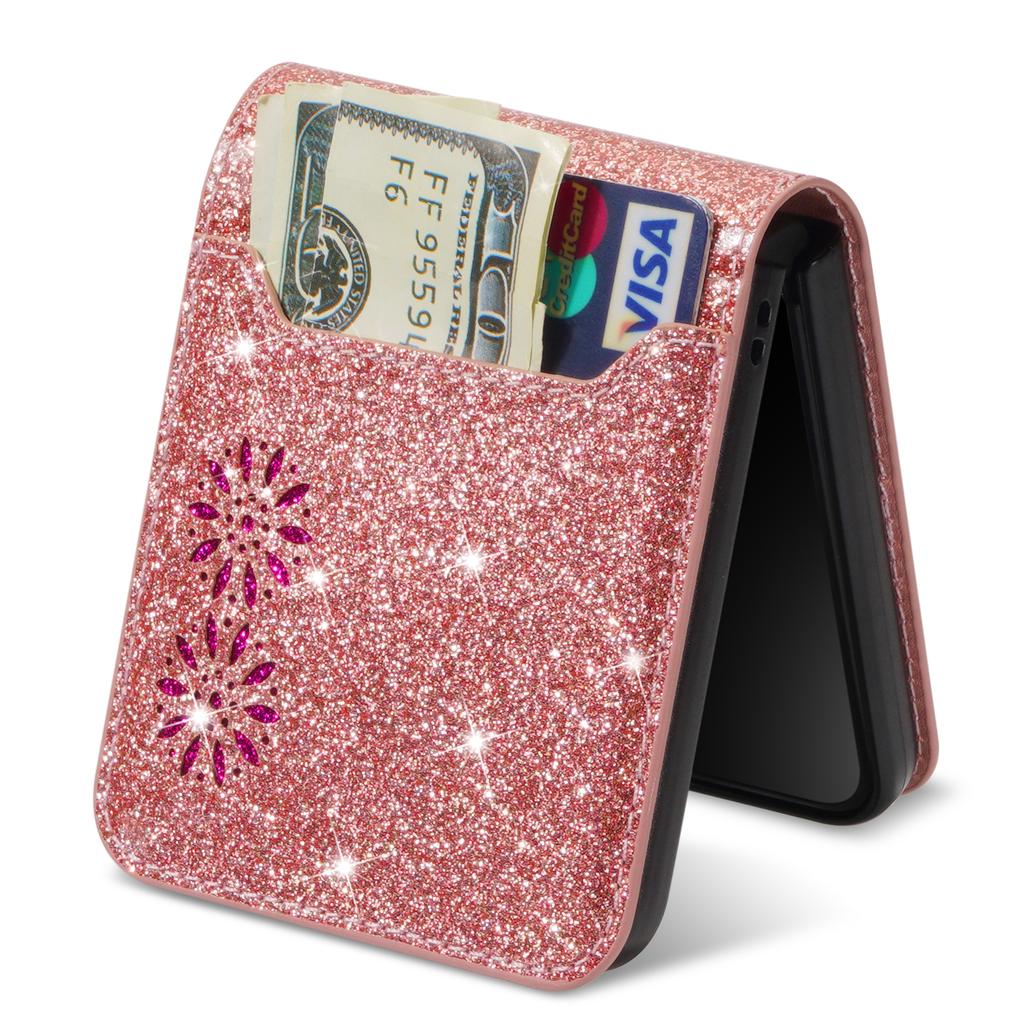 Glitter Bling Protection Phone Case for Samsung Galaxy Z Flip 7 FE 6 5 4 3 5G Flip6 Flip7 Wallet Cards Holder Leather Cover
