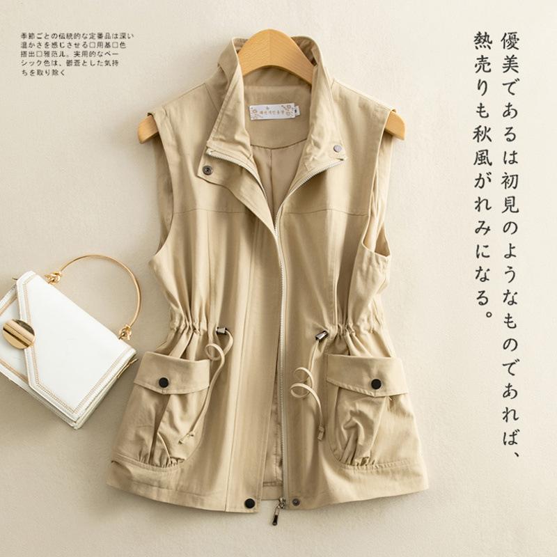 Женский жилет без рукавов куртка весна осень корейская мода жилет женские топы повседневная свободная верхняя одежда