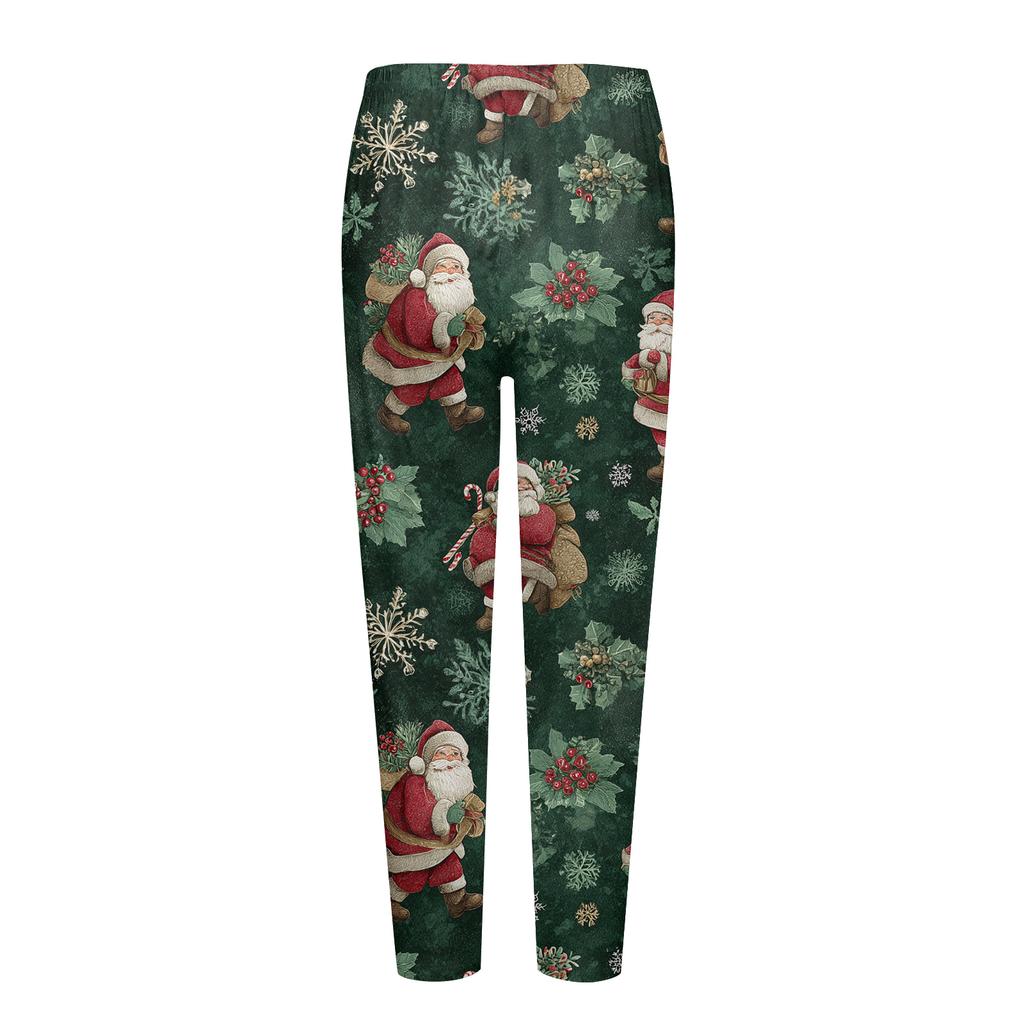 Women's Christmas Print Slim Fit Elastic Yoga Casual Pants