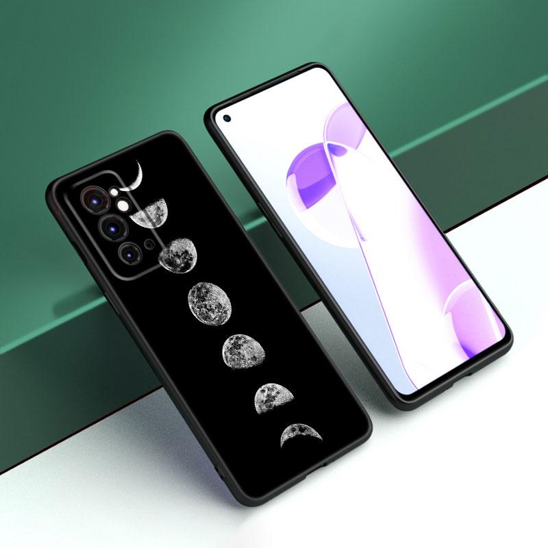 Moon Stars Space Astronaut Black Phone Case For OnePlus 9 10 11 12 ACE 2V Pro 9RT 10T 10R Nord CE 2 3 Lite N10 N20 N30 5G
