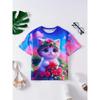 New Funny Animal Cat 3d Print Girls' T-Shirts Party Fashion Short Sleeved Tops Tee 2025 Casual T-Shirts Girls' Clothing