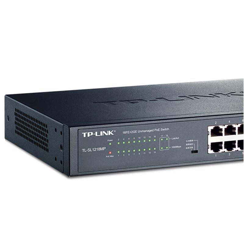 TP-LINK TL-SL1218MP 16-Port 100M PoE+ 2x Gigabit Uplink Switch