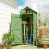 Small Shed, Tall Slim Wooden Garden Shed with 3 Removable Shelves and Roof Hatch