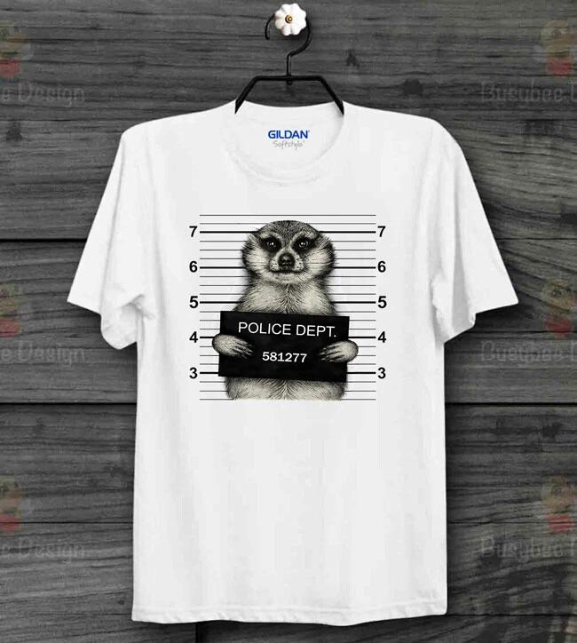 Meerkat Mugshot Funny Gang Retro Cool Unisex 100% Cotton T-shirt Mens Tees Top Funny Gift Idea B138