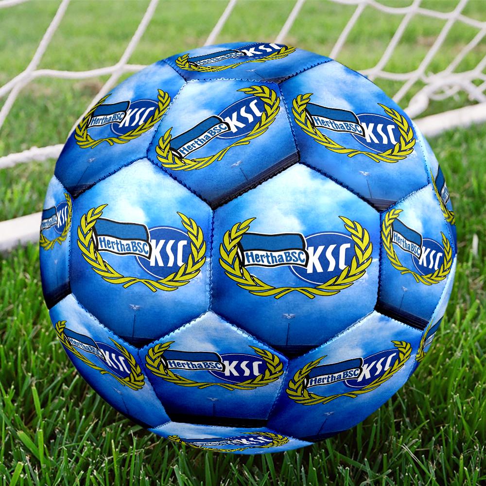 Hertha Bsc Berlin Crest Size 5 Soccer Ball,Indoor/Outdoor Suitable for Training Matches Tournaments Practice Games Perfect Gift for Fan